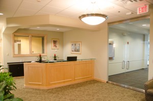 reception desk at the Indianapolis IN office