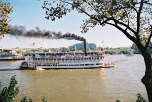 Belle of Louisville steamboat on the Ohio river