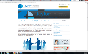 Taylor Court Reporting webpage